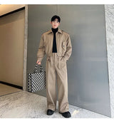 men 2 pieces sets quilted short cargo jacket pant autumn winter korean streetwear casual thicken bomber coat trousers suits unique cargo style 2759