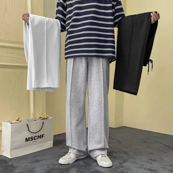 black gray white casual pants men sports pants men sweatpants streetwear loose straight wide leg pants mens joggers trousers streetwear sweatpants