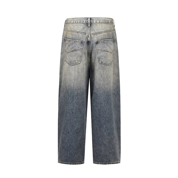 harajuku washed gradient color wide leg baggy denim trousers unisex straight loose casual jeans mens oversized cargo pants combat utility trousers
