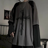 Gothic Melting smiley – Men T Shirts Autumn Men Clothes Anime Casual Long Sleeved Ov