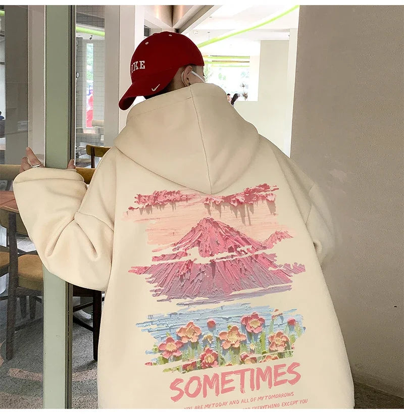 Mens Oversized Hoodie White With Hat 5Xl Plain Hoodies Oversize For Me