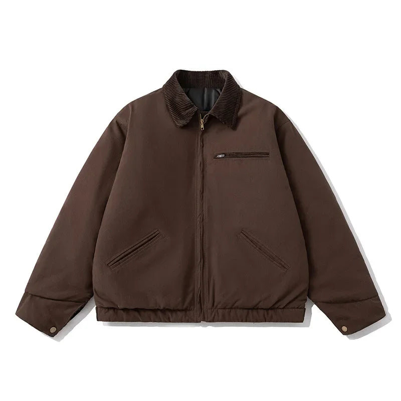 leather varsity coat, fall winter style, men's streetwear fashion, oversized urban jacket, high quality cold-weather coat