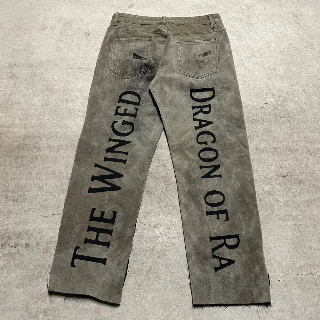 harajuku high street y2k baggy jeans punk popular print wide leg denim pants jeans streetwear trouser men clothing unique jeans style 2153