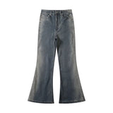 y2k washed gradient jeans pants blue stretch floor mop pants distressed casual micro speaker baggy mens and womens flare jean vintage washed jeans