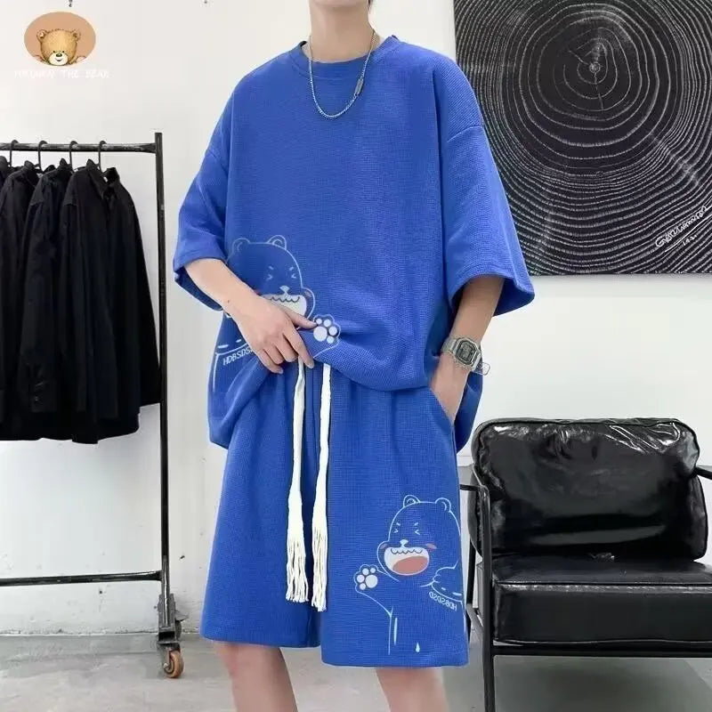 Trapwear Graphic tee – Summer Man Tracksuit Japan Cartoon Streetwear Hip Hop Rock C