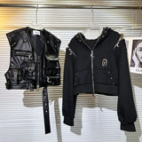 High fashion vintage streetwear zip-up minimalist nan