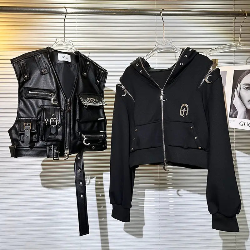 High fashion vintage streetwear zip-up minimalist nan