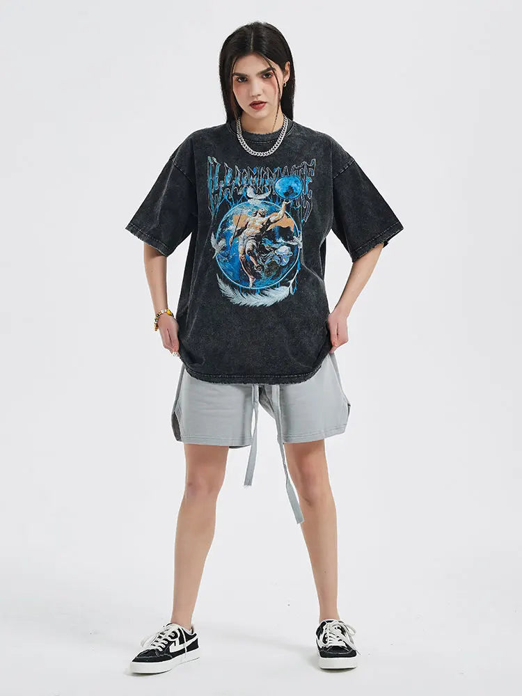 Skatercore Top – 2023 Streetwear T Shirt Hip Hop Vintage Painting Graphic Pri – Modern Streetwear for Everyone