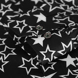 New 2022 Men 3D luxurious Classic Black White Star Print Fashion Silk Casual Shirts Shirt high Pocket Long-sleeves S 2XL #D276