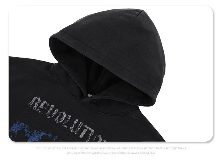 Skate streetwear hoodie with punk rock lettering
