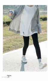 Grey Sweatshirt Hooded Casual Cotton Cardigan Sweatshirts Gray Women C