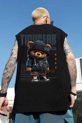 Harajuku Tribal flames – Gothic Punk Bear Print Tank Tops For Men Hip Hop Oversized S