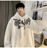 High Street Letter Print Oversized Hoodie Mens New Hip Hop Fashion