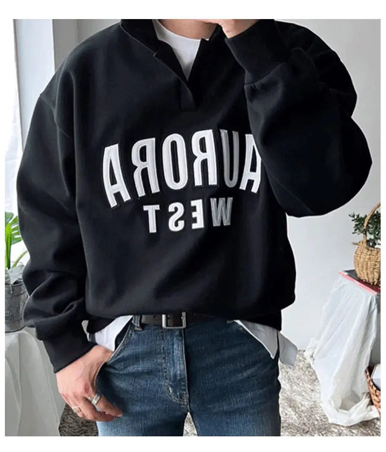 Trendy Brand Handsome American Ins Bombing Street Men Autumn Japanese High-end Y2K Street Casual Versatile Polo Shirt Top Jacket