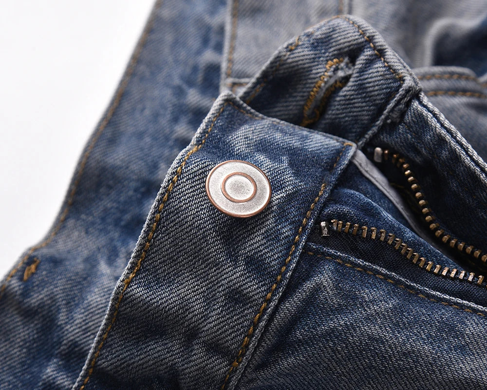 washed hole patchwork frayed blue baggy jeans mens straight y2k ripped pantalones hombre denim pants streetwear loose cargos unique cargo style 5681