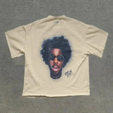 Anime Vintage print – Summer New Portrait Pattern Gothic Trend Oversized T Shirt M