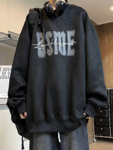 New In Letter Printed Suede Sweatshirts For Men Autumn Y2K Streetwear