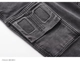 side pocket denim retro jeans mens biker zipper jean trousers hip hop fashion high street slim fit pants joggers y2k men s jeans unique joggers style 2949