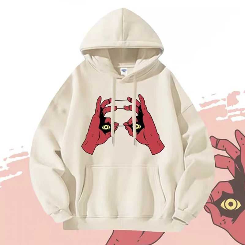 Funny Anime Graphic Printed Hoodies For Men Hip Hop Fashion Hoody Sweatshirts