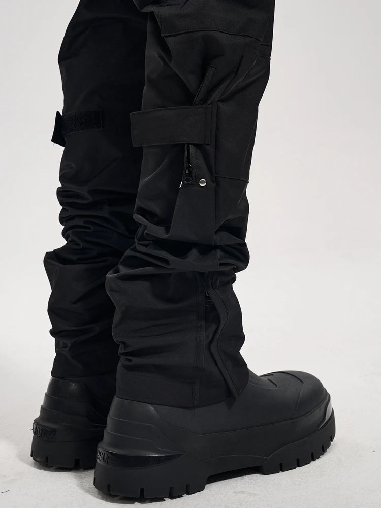 fashion zipper open waist pants with side pockets cargo pants trousers streetwear hip hop military casual pants joggers men relaxed fit joggers