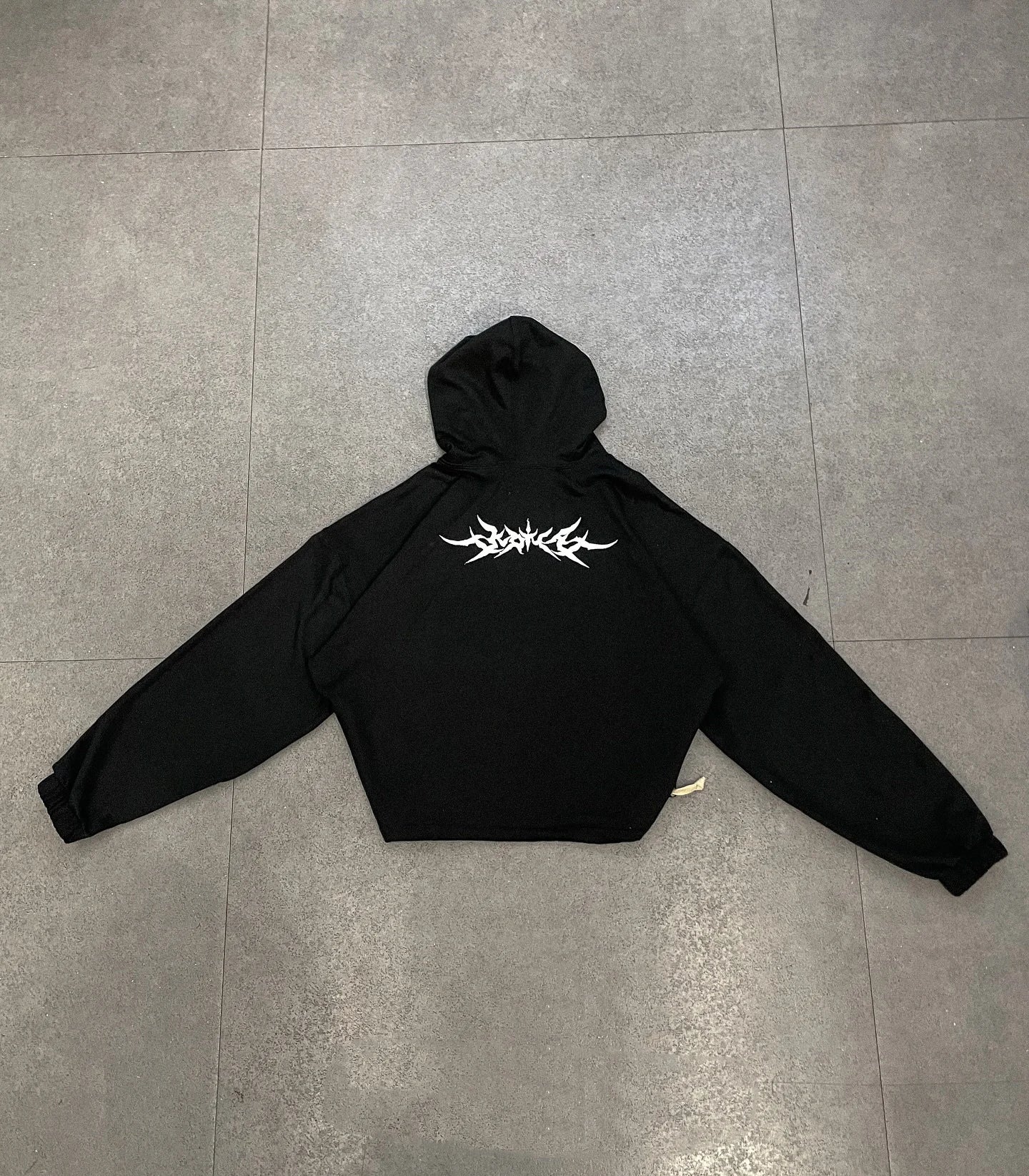 Mystical dark hoodie with moon phase occult elements