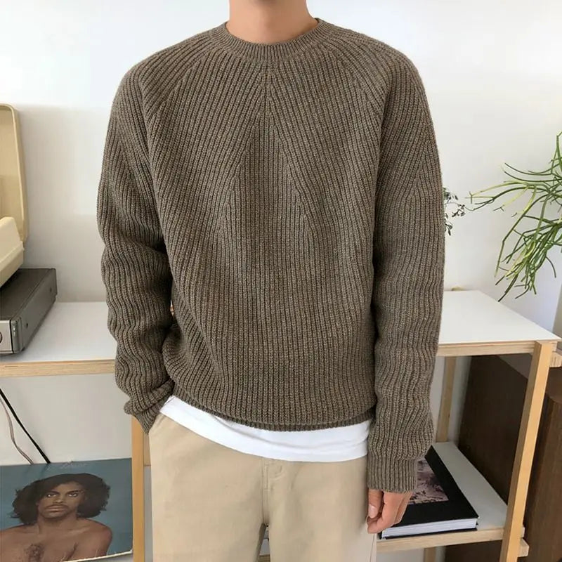 varsity knit sweater with retro streetwear styling for fall and winter outfits, ideal for men’s fashion and seasonal streetwe