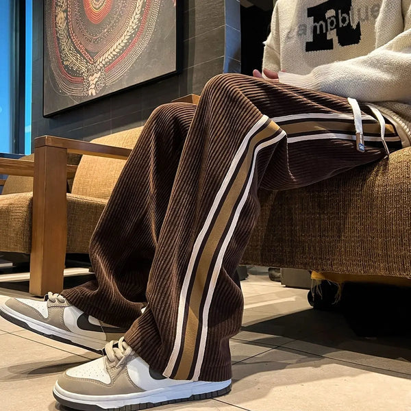 2023 summer new light luxury fashion comfortable casual pants men striped sweatpants casual all match sports pants boutique sporty tapered joggers