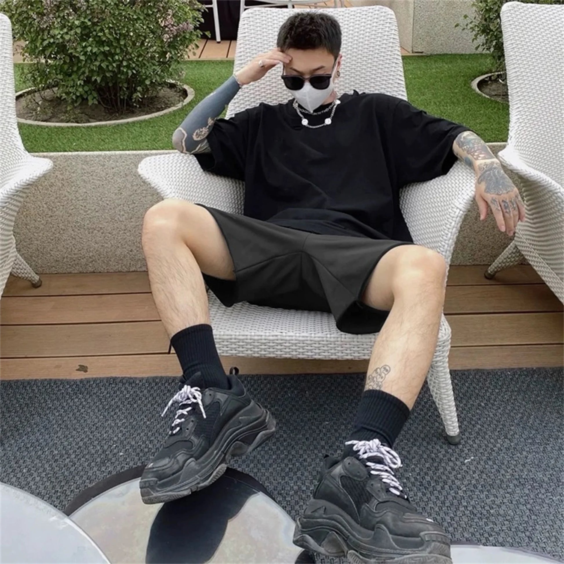 24ss season 6 kanye west co brand shorts cleanfit high street casual oversized short pants shorts for summer unique shorts style 6111