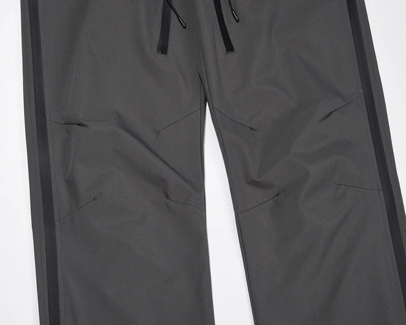 retro hip hop drawstring back zipper breathable casual trousers mens straight solid color vibe style oversized track pants unique default style 431
