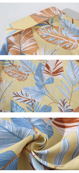 Summer Refreshing Style Leaf Pattern Short Sleeve Shirt Fashion Hawaiian Shirt Beach Tops Blouse Men Shirts