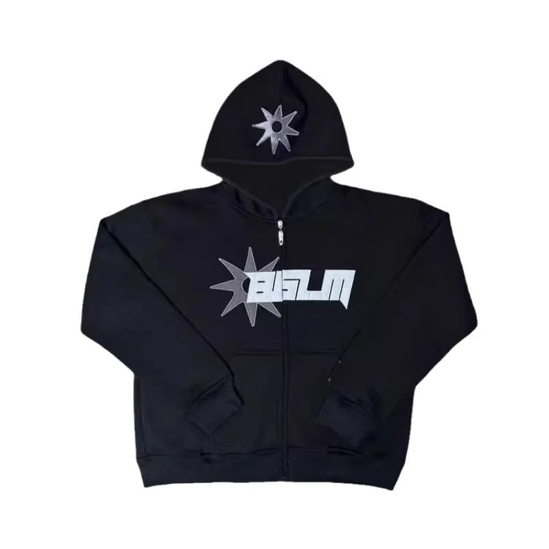 Y2k Long Sleeved Pullover Hoodie With Cartoon Print Pattern Tops Streetwear Vintage Hoodie School Outfit