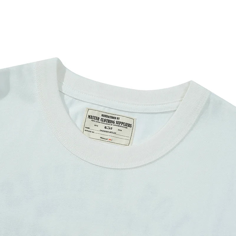 Harajuku Melting smiley – Summer Mens Short Sleeved New Retro Motorcycle Letter Printi