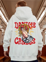 Goth Funny Finger Crossed Graphic Print Men Hoodies Casual Y2K Streetwear