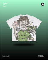 Harajuku Pastel Print Tee – Kawaii Bear Sparkle Cloud Design