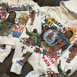 2024 Y2K High Street Cartoon Anime Print Oversized Hoodie Women Fashio