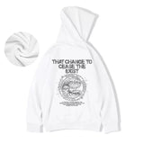 Wave Graphics Letter Print Loose Casual Fleece Hoodies For Men Autumn