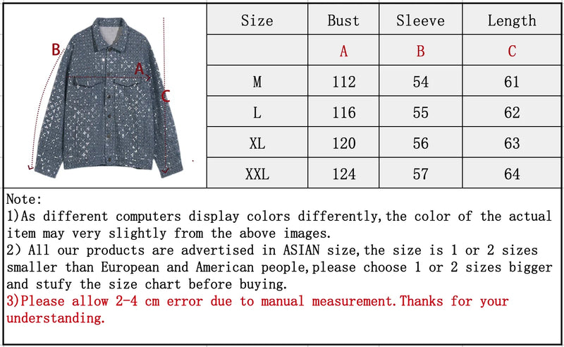 hip hop sequins denim jacket streetwear new casual long sleeve jean coats mens autumn winter harajuku cotton outerwear nan fa - variant style 7d17b0 for streetwear fashion
