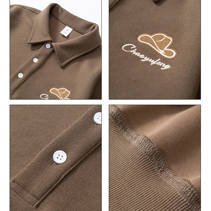 Men Embroidery Fashion Loose Casual Pullover Sweatshirt Spring Autumn