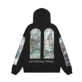 24Ss Autumn And Winter Who Decides War Hoodies Vintage City Cartoon Pr