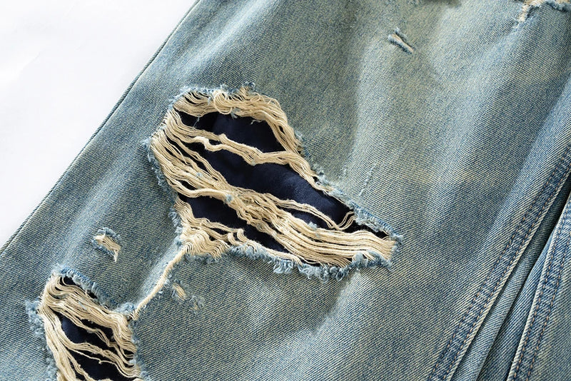 vintage men baggy jeans distressed ripped denim pants male luxury designer jeans trousers unique jeans style 1412