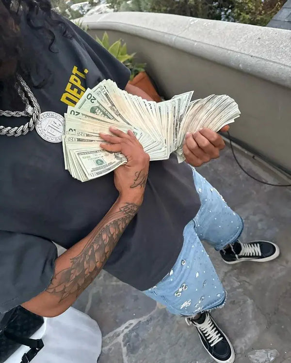 Hip Hop Rhinestones Baggy Jeans Retro Blue Streetwear Y2K Gothic Shorts Denim Gym Shorts Men Women High Waist Basketball Shorts