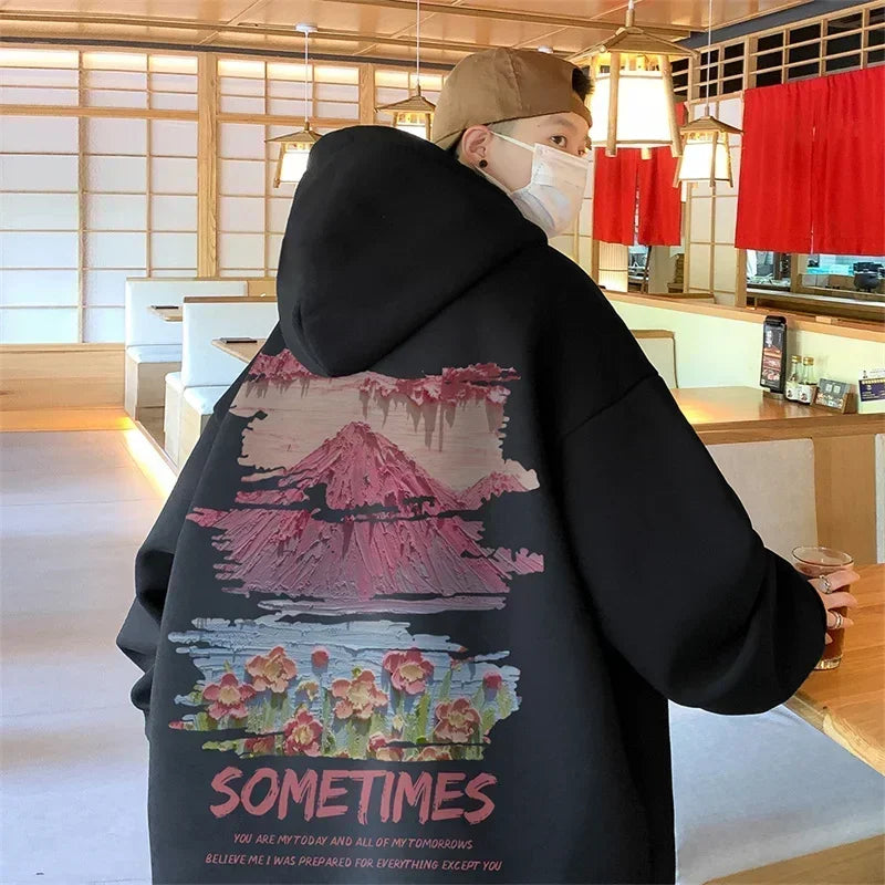 Mens Oversized Hoodie White With Hat 5Xl Plain Hoodies Oversize For Me