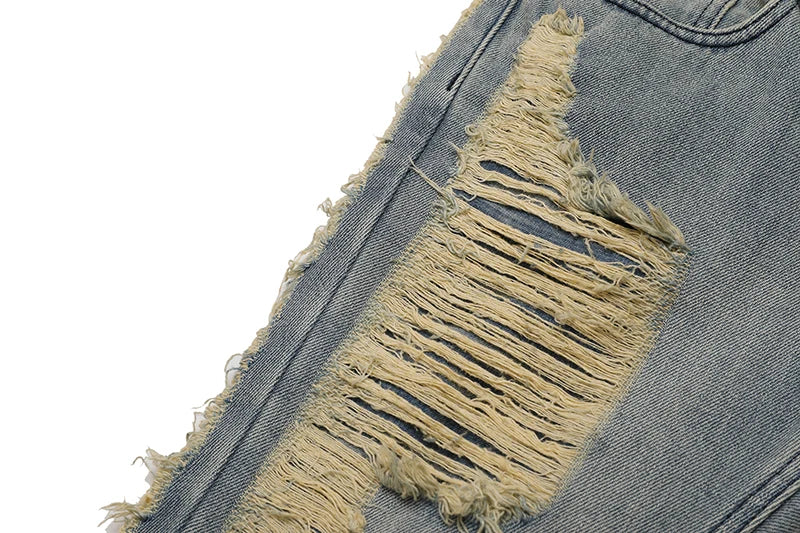 distressed skinny flared jean for mens big washed destroyed ripped denim jeans hip hop street wear blue biker jean pant women unique jeans style 205