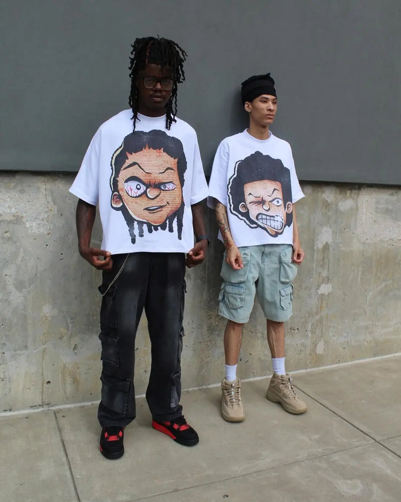 harajuku summer casual graphic t shirts men cartoon big head streetwear oversized y2k tops gothic clothes goth women clothing menswear bottoms