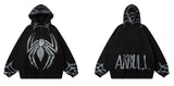 mens harajuku spider graffiti fleece jackets and coats hairy zipper hooded outerwear warm streetwear parkas loose bomber jack - variant style 489be6 for streetwear fashion