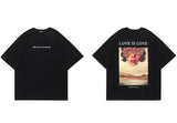 Sadcore Oversized shirt – 2023 Hip Hop Men T Shirt Streetwear Butterfly Girl Letter Gr