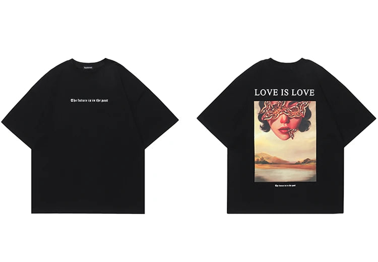 Sadcore Oversized shirt – 2023 Hip Hop Men T Shirt Streetwear Butterfly Girl Letter Gr