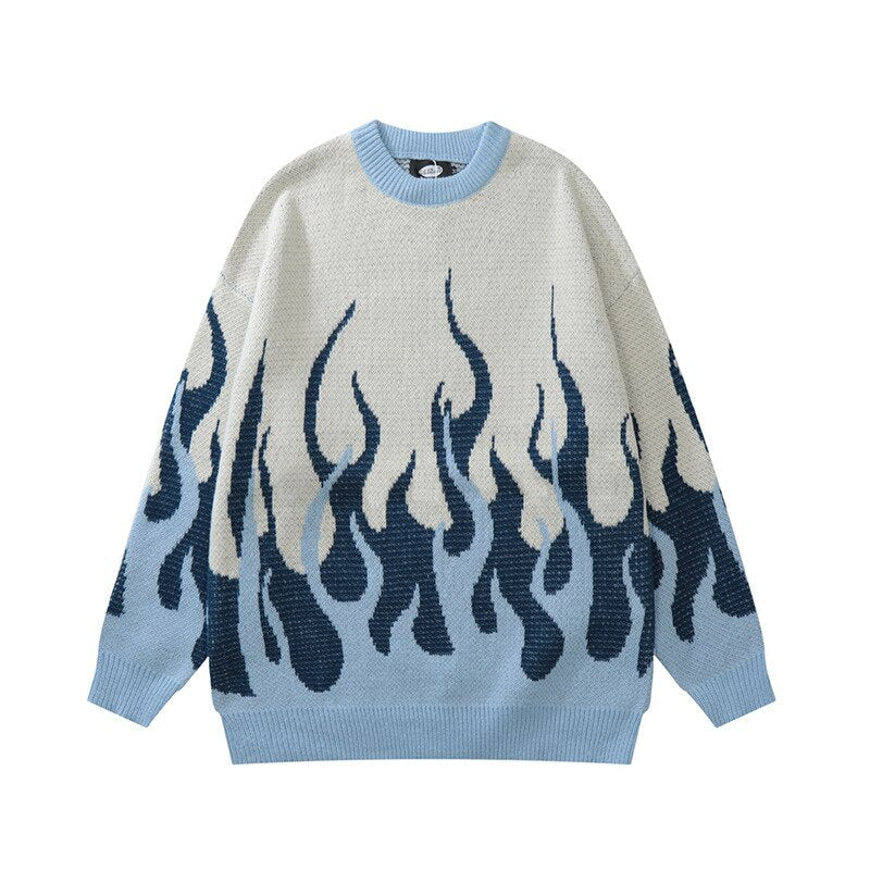 "Yellow Flame" Unisex Men Women Streetwear Graphic Sweater Daulet Apparel