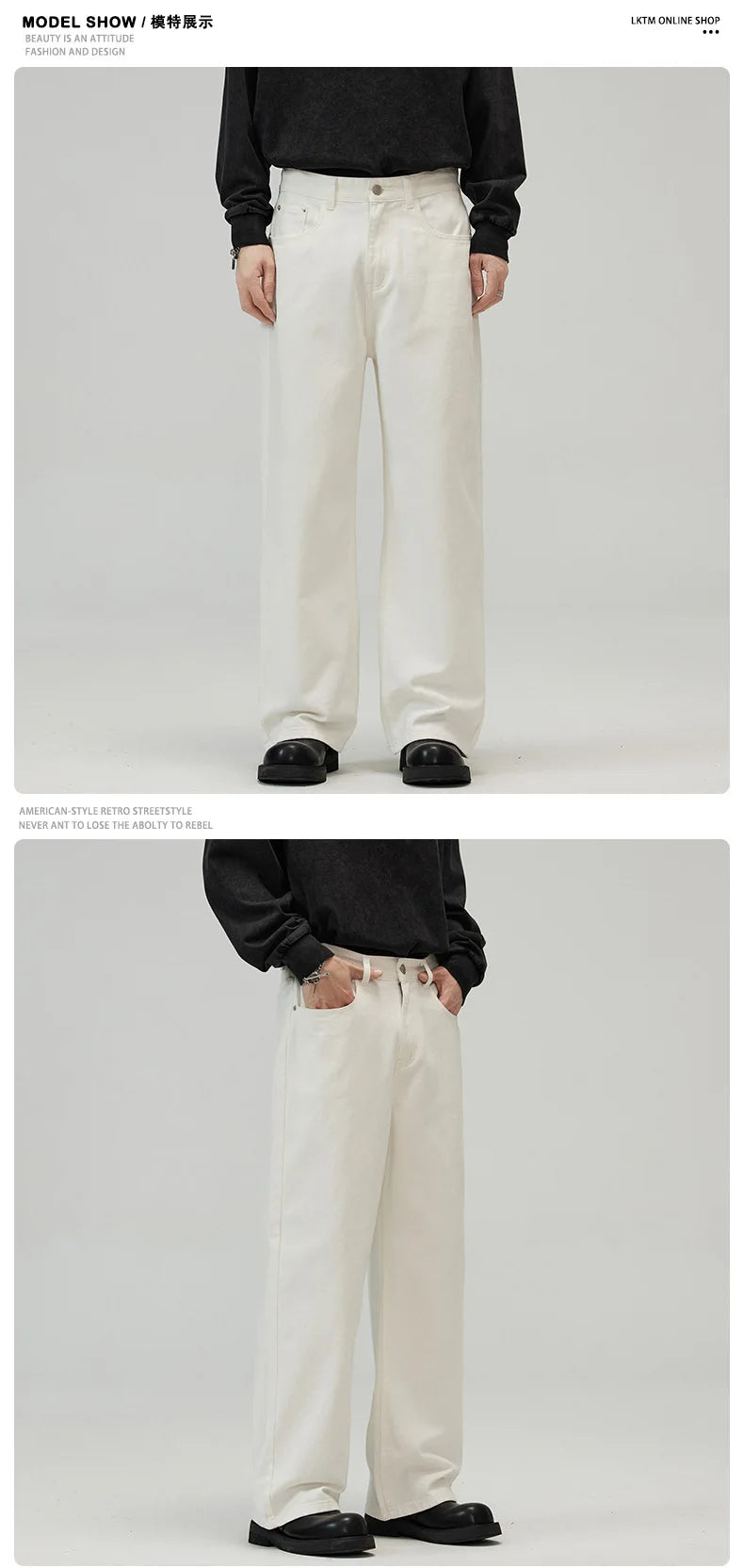 men solid color denim wide leg straight streetwear fashion loose casual jeans pants women y2k jeans trousers unique jeans style 1829