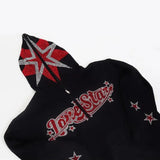 Mens Sweatshirt Star Alphabet Hooded Jacket Oversize Hoodie Full Zip H